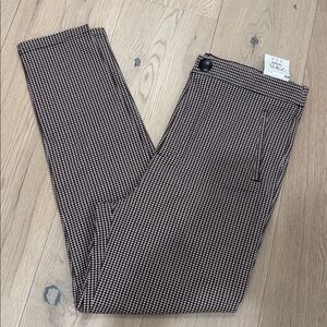 Zara Women’s Houndstooth Pants - Black White & Burgundy size XL brand new